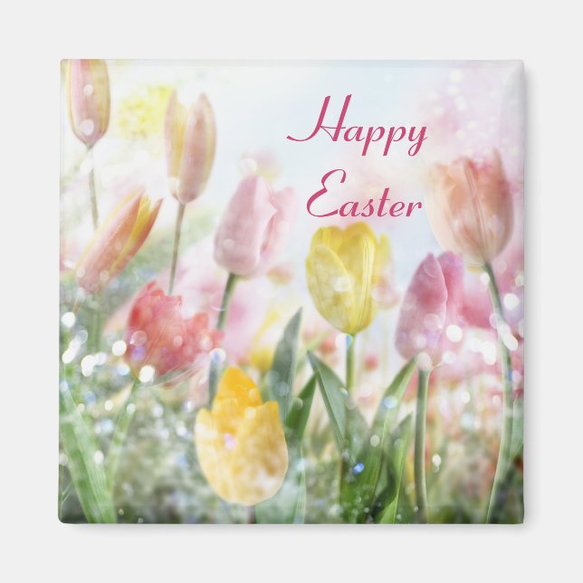 Pastel Easter Tulips Magnet (Front)