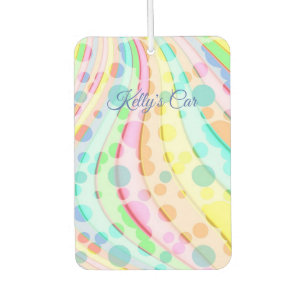 Pastel Effervescent Rainbow Ribbons Car Air Freshener