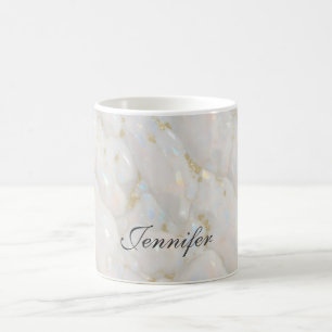 Pastel Eleganr Opal Stone Custom Name Coffee Mug
