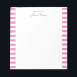 Pastel Elegant Classic Script Great Ideas Feminine Notepad<br><div class="desc">Personalised classic elegant girly pastel aesthetic notepad for her. With a saying "Great ideas of". Classic pink-coloured stripes pattern on a white, trendy useful notepad.</div>