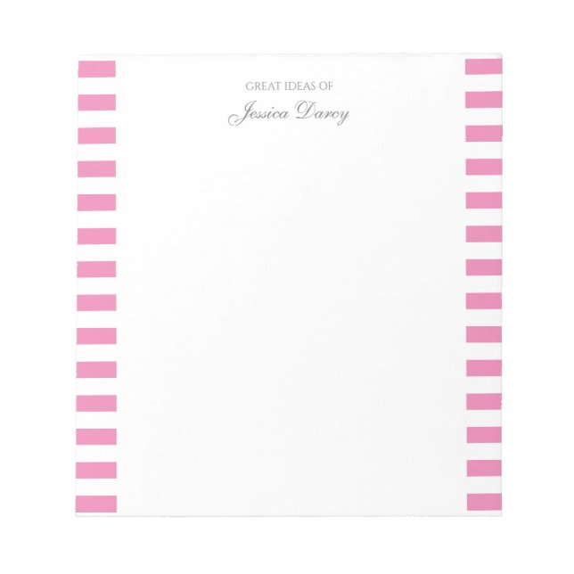 Pastel Elegant Classic Script Great Ideas Feminine Notepad (Front)