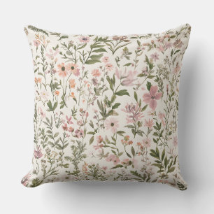 Pastel Elegant Purple \ pink Wildflowers Cushion