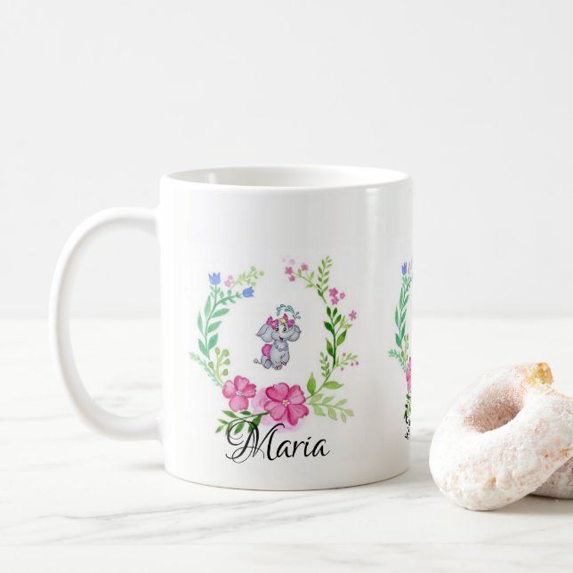 Pastel Elephant Mug (With Donut)