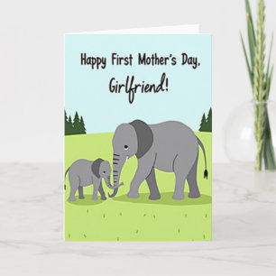 Pastel Elephants Mothers Day Card