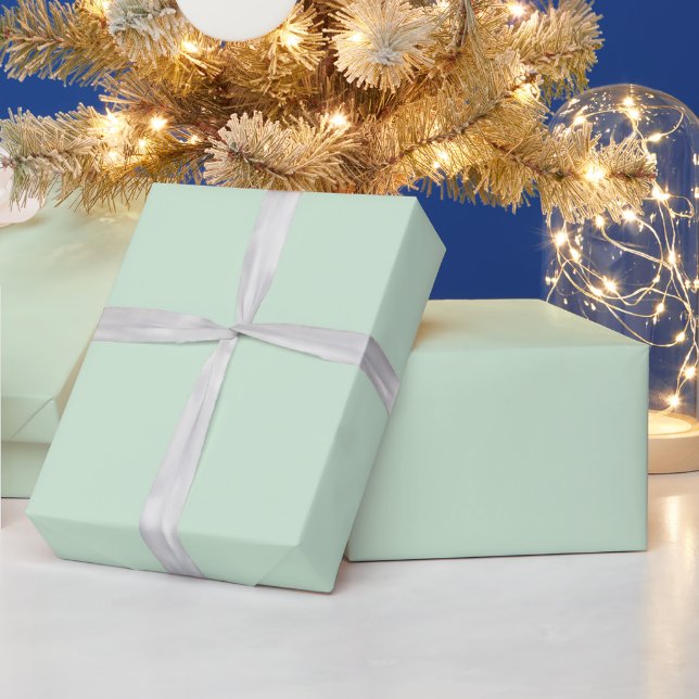 Pastel Elfen Green Colour #D1ECD5 Wrapping Paper (Holidays)