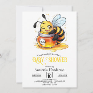 Pastel Enchanted Bee Baby Shower Invitation