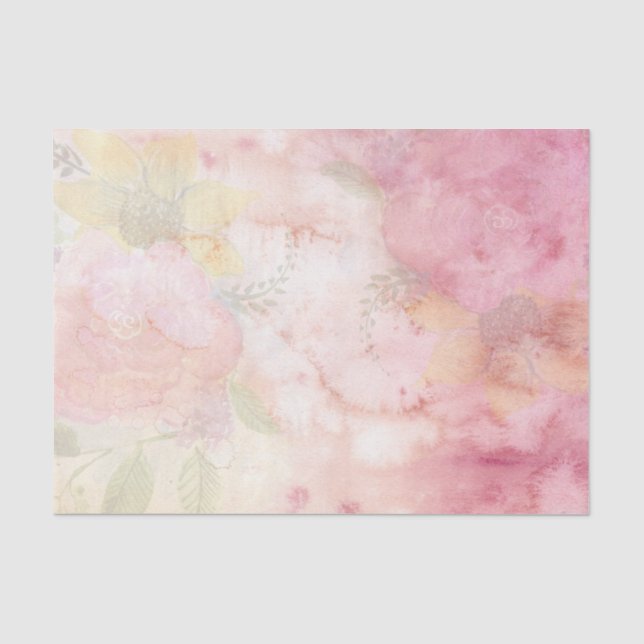 Pastel Ethereal Flowers Tissue Paper (Front)