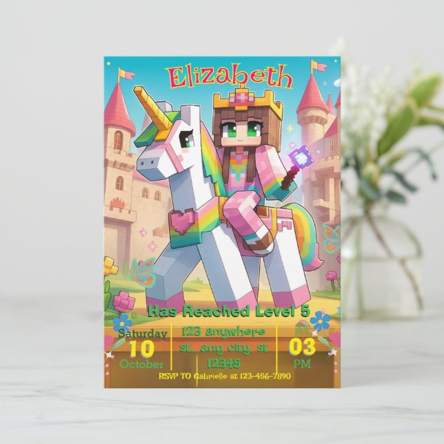 Pastel Fairy Birthday Party Invitation (Standing Front)