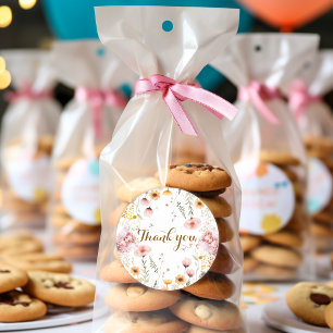 Pastel Fairy floral garden tea party birthday Classic Round Sticker