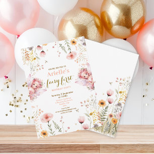 Pastel Fairy floral garden tea party birthday Invitation