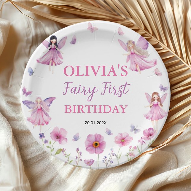 Pastel Fairy Floral Magical Garden Birthday Paper Plate (Creator Uploaded)