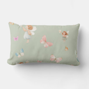 Pastel Fairy Pattern Cute Butterfly Nursery Design Lumbar Cushion
