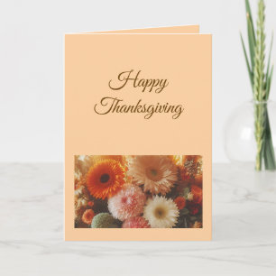 Pastel Fall Flowers Thanksgiving Card