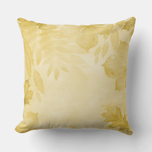 PASTEL FALL YELLOW LEAVES CUSHION
