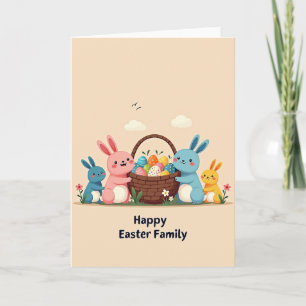 Pastel Family Pattern Easter Card