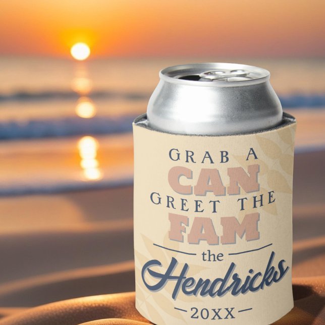 Pastel Family Reunion quote designed Can Cooler (Family Reunion Quote on Can)