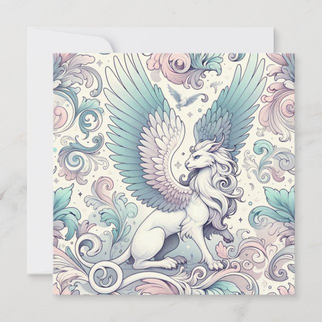 Pastel Fantasy Griffin  Invitation (Front)