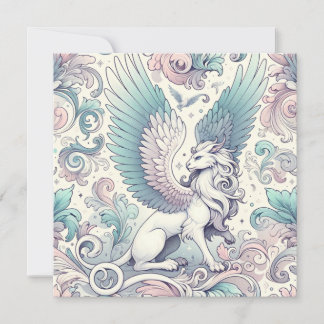 Pastel Fantasy Griffin Invitation