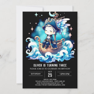 Pastel Fantasy Pirate Birthday Invitation