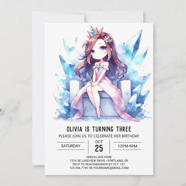 Pastel Fantasy Princess Birthday Invitation (Front)