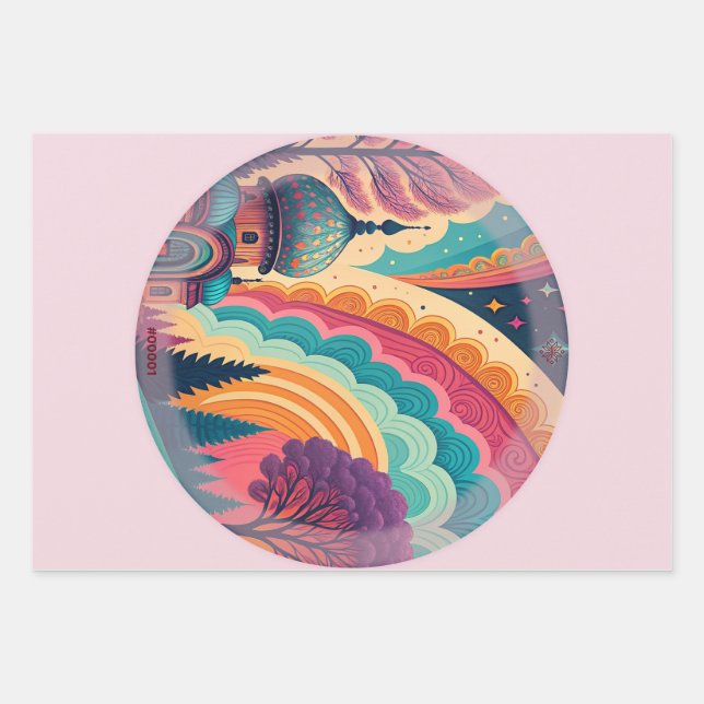 Pastel Fantasy Wrapping Paper Set – Customisable (Front)