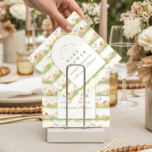 Pastel Farm Animals Garden Baby Shower Napkin (Creator Uploaded)