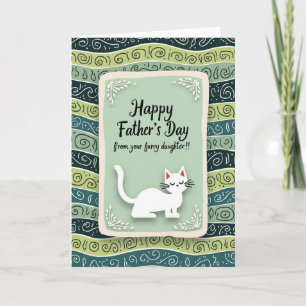 Pastel Fathers Day Feline Card