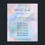pastel FAUX holographic opal inspired background Flyer<br><div class="desc">beauty salon professional makeup artist flyer</div>