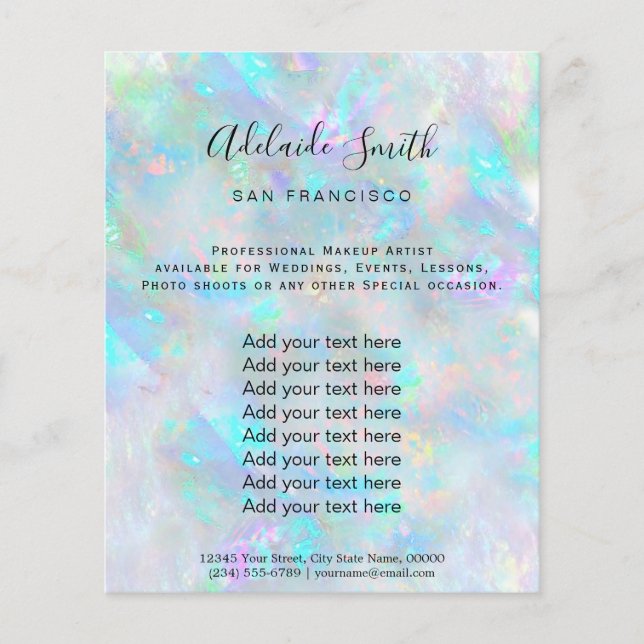 pastel FAUX holographic opal inspired texture Flyer (Front)