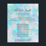 pastel FAUX holographic opal inspired texture Flyer<br><div class="desc">beauty salon professional makeup artist flyer</div>