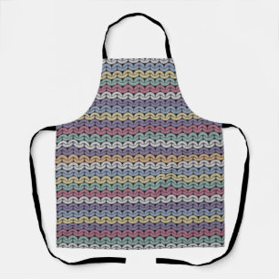 Pastel Faux Knit Stripes Apron