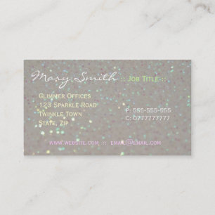 Pastel faux Sparkles & Glitter business cards