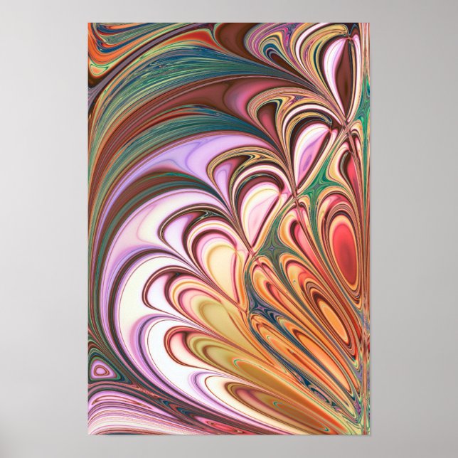Pastel Feather Fractal Poster (Front)