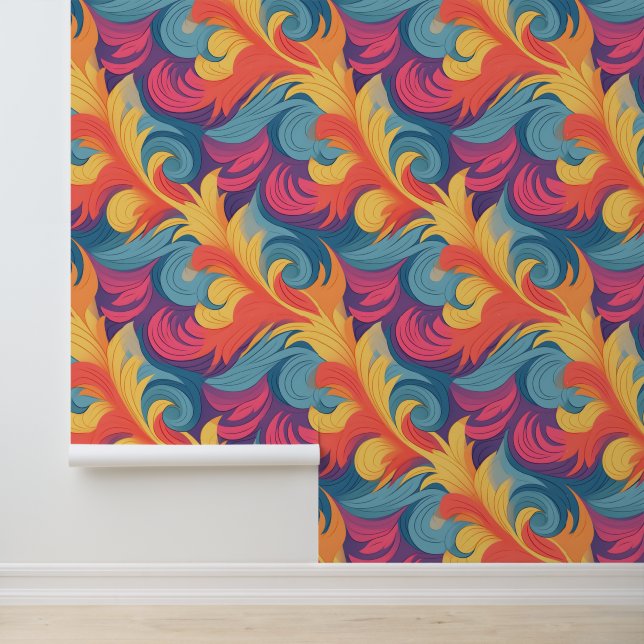 Pastel Feathers Pattern Wallpaper (Application)