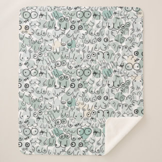 pastel feminist breast sherpa blanket