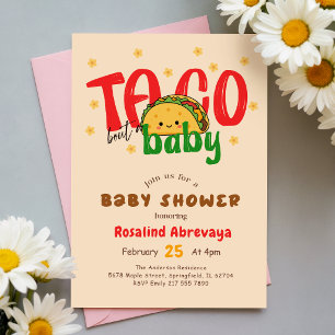 Pastel Fiesta Cute Colourful Taco Baby Shower Invitation