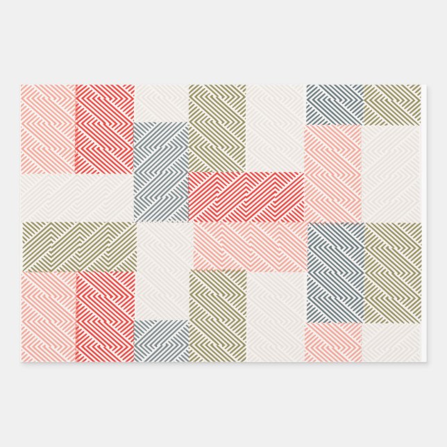 Pastel Fine Stripes Wrapping Paper Sheet (Front)
