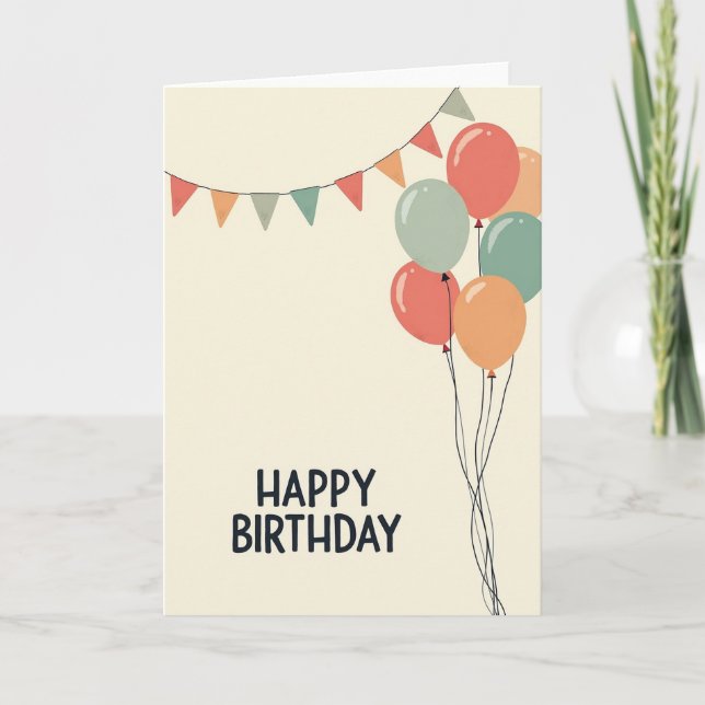 Pastel Flags Birthday Card (Front)
