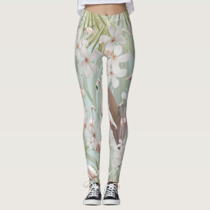 Pastel Flamingo Jungle Love #1 #tropical #wall Leggings