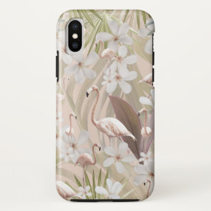 Pastel Flamingo Jungle Love #3 #tropical #wall iPhone X Case