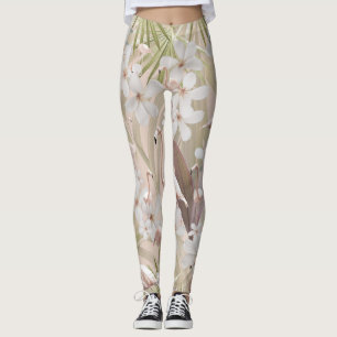 Pastel Flamingo Jungle Love #3 #tropical #wall Leggings