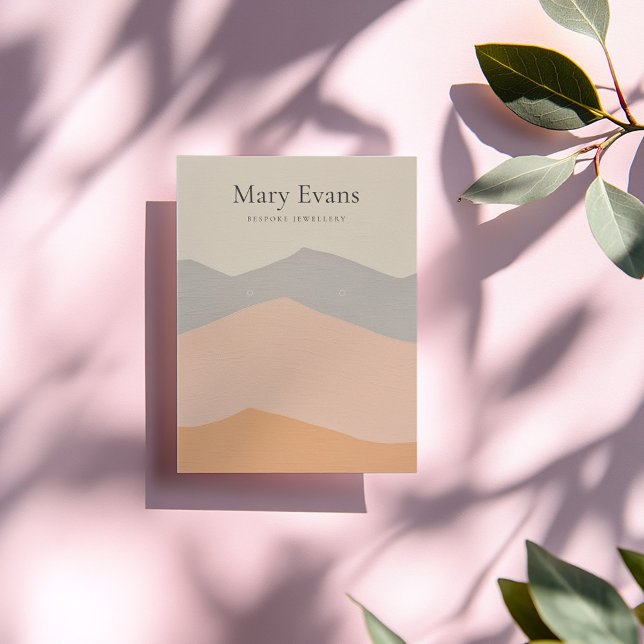 Pastel flat mountains earring display card (Pastel flat mountains earring display card with printed kraft style texture.)