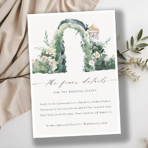 Pastel Flora Garden Arch Botanical Wedding Details Enclosure Card