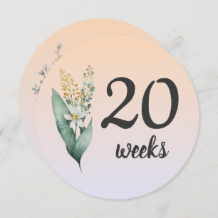 Pastel Floral 20-21 Weeks Pregnancy Milestone Card
