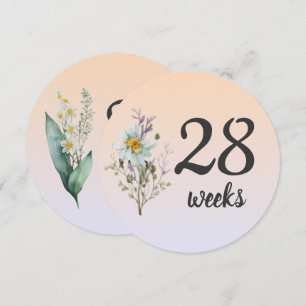 Pastel Floral 28-29 Weeks Pregnancy Milestone Card