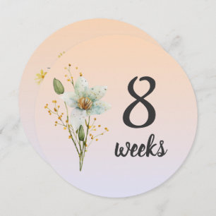 Pastel Floral 8-9 Weeks Pregnancy Milestone Card