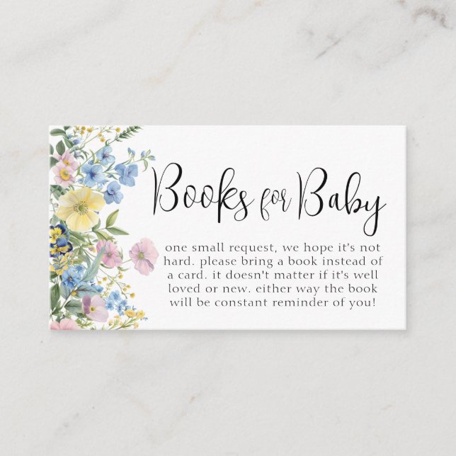 Pastel Floral Baby in Bloom Books for Baby Enclosure Card (Front)