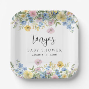 Pastel Floral Baby in Bloom Shower Paper Plate
