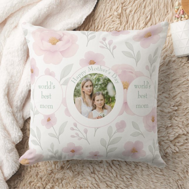 Pastel Floral Background & Photo - Personalised Cushion (Blanket)