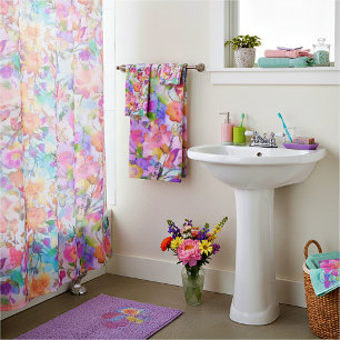 Pastel floral bath towel set